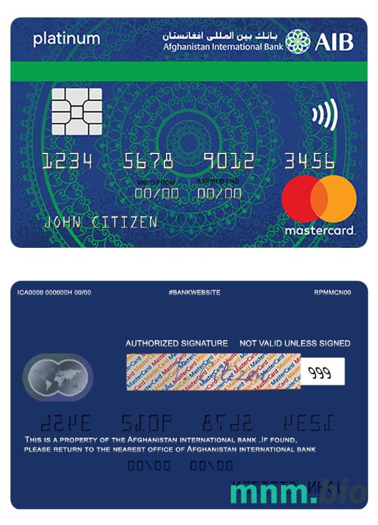 Afghanistan international bank mastercard platyna islamic karta przykład w formacie PSD